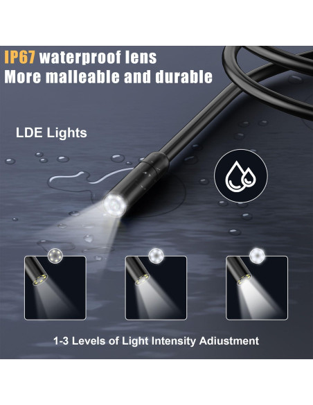 Cámara endoscópica Anhendeler 2.01m HD con luz LED