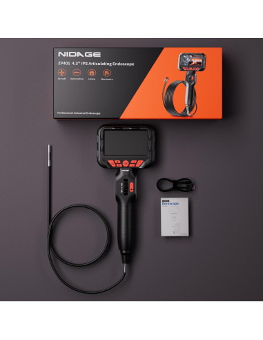 Cámara Borescope Articulada NIDAGE 0.61cm 1.58m con Luz