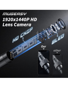 Cámara Endoscópica HD 1920P MugEasy con Luz 5m IP67 2