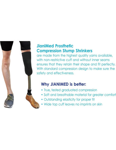 Reductor de muñón JianiMed XS 40 cm compresión negra