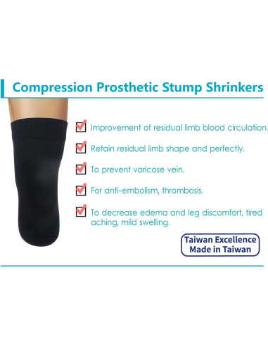 Reductor de muñón JianiMed XS 40 cm compresión negra