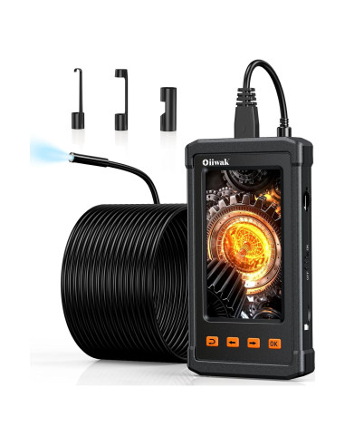 Cámara Endoscópica Oiiwak 50ft 1080P con Luz y Pantalla 4.3"