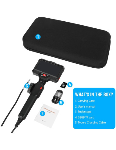 Cámara Borescopio Articulada Faazy 5" 1080P IP67 1.0m