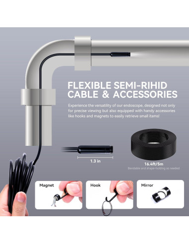 Cámara Endoscópica HD KOOPOOL 1080P IP67 5m con LED