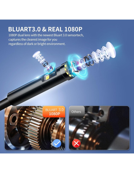 Cámara Endoscopio H2 Life 1080P IP68 5m Luz LED