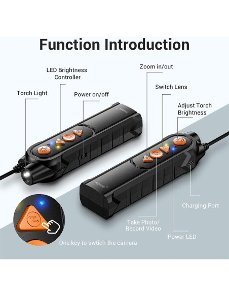 Cámara Endoscopio Inalámbrica NIDAGE 5mm 1080P Doble Lente