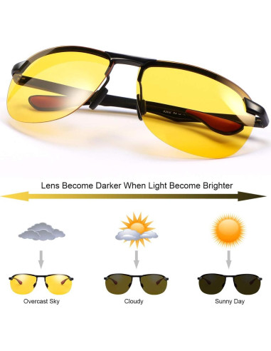Gafas de sol fotocromáticas YIMI UV400 para hombres y mujeres