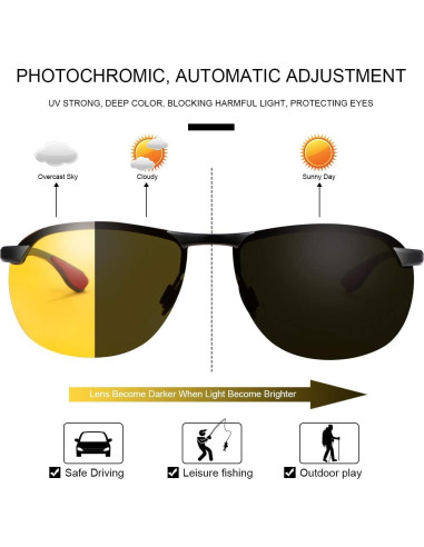 Gafas de sol fotocromáticas YIMI UV400 para hombres y mujeres