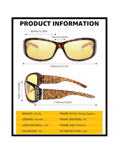 Gafas de Sol Polarizadas LVIOE para Conducir de Noche