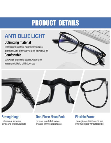 Gafas de luz azul DUCO K028 para niños 6 a 10 años