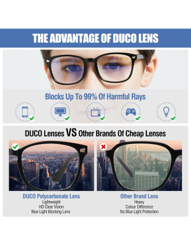 Gafas de luz azul DUCO K028 para niños 6 a 10 años