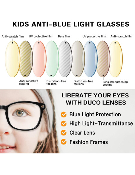 Gafas de luz azul DUCO K028 para niños 6 a 10 años