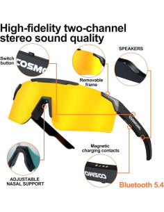 Gafas de Sol Inteligentes COSMOING 1510C-B Bluetooth 5.4 UV 2