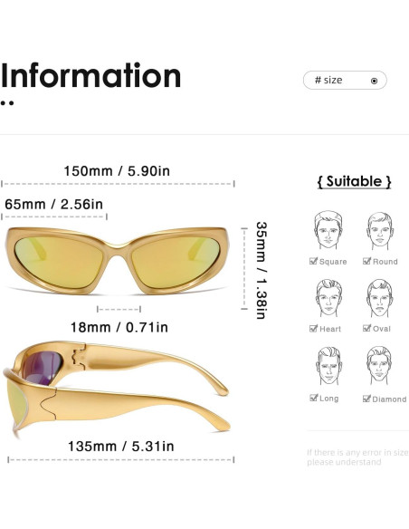 Gafas de Sol Polarizadas KIMORN Envolventes Amarillas