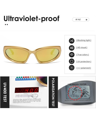 Gafas de Sol Polarizadas KIMORN Envolventes Amarillas