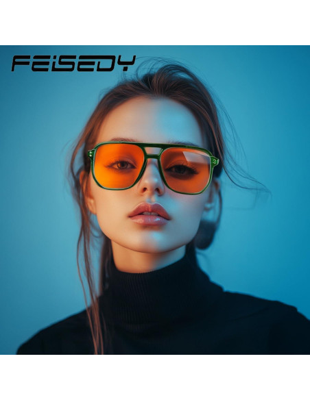 Gafas Anti Luz Azul FEISEDY G2835 Verde Transparente