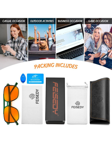 Gafas Anti Luz Azul FEISEDY G2835 Verde Transparente