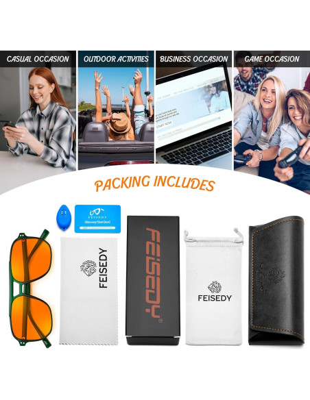 Gafas Anti Luz Azul FEISEDY G2835 Verde Transparente