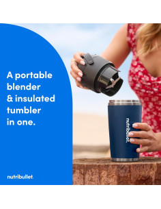 Licuadora Portátil NutriBullet Flip 20 oz Sin Cable Índigo 2