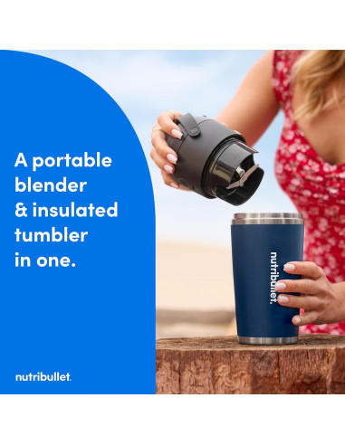Licuadora Portátil NutriBullet Flip 20 oz Sin Cable Índigo