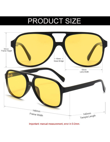 Gafas de sol polarizadas NIDOVIX retro 70s unisex 58mm