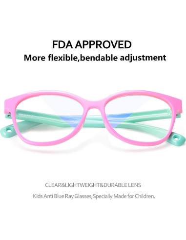 Gafas de luz azul SEEAFUN para niños 3-12 años UV400