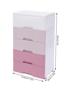 Torre de Almacenamiento Ringmaster 5 Cajones Rosa Gradiente 2