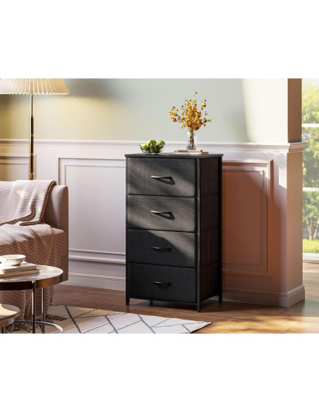 Cajonera AODK 4 Cajones Tela Estructura Acero Negra