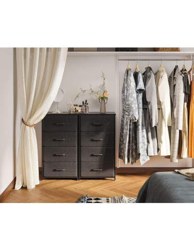 Cajonera AODK 4 Cajones Tela Estructura Acero Negra