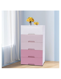 Armario de Almacenamiento SanBouSi 5 Cajones Rosa 84cm