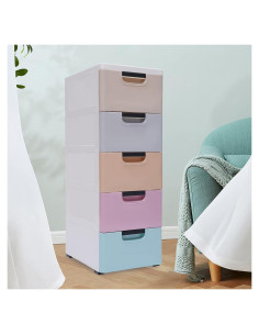 Gabinete de Almacenamiento Gdrasuya10 con 5 Cajones Rodante 30x40x84cm