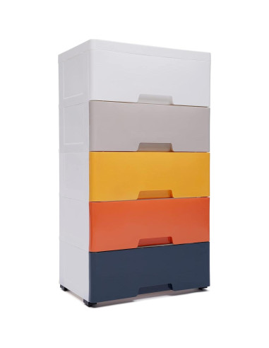 Cómoda de Plástico GMSLuu 5 Cajones Rosa Organizador