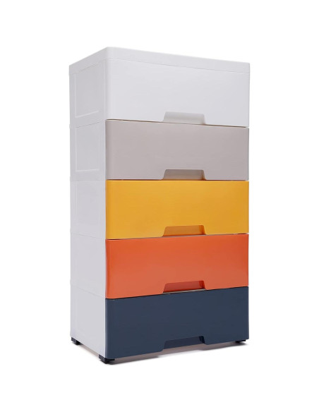 Cómoda de Plástico GMSLuu 5 Cajones Rosa Organizador