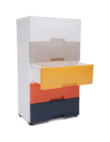 Cómoda de Plástico GMSLuu 5 Cajones Rosa Organizador