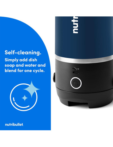 Licuadora Portátil NutriBullet Flip 20 oz Sin Cable Índigo