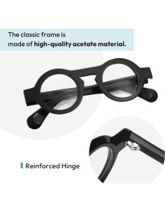 Gafas de lectura redondas FYTOO con bloqueo luz azul UV400 2