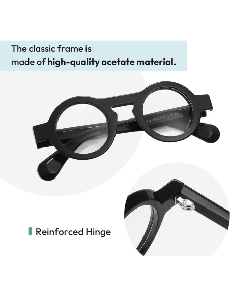 Gafas de lectura redondas FYTOO con bloqueo luz azul UV400