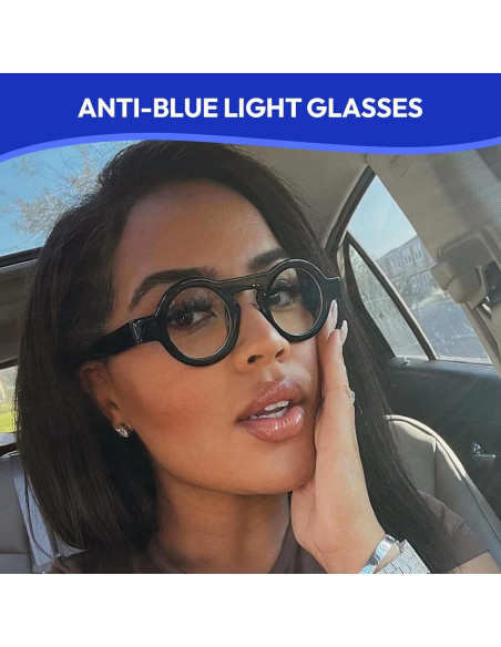 Gafas de lectura redondas FYTOO con bloqueo luz azul UV400