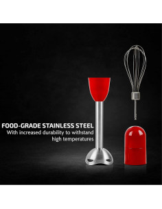 Batidora de Inmersión OVENTE HS565, 300W, 2 Velocidades, Rojo 2