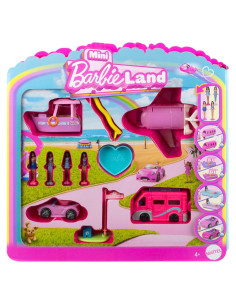 Barbie Mini BarbieLand Pack 4 Muñecas y Vehículos Juguete
