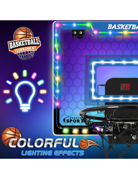 Canasta de Baloncesto AOKESI Mini LED Plegable para Puerta