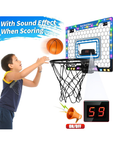 Canasta de Baloncesto AOKESI Mini LED Plegable para Puerta