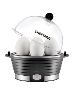 Cocedor de Huevos Chefman RJ24-V2, 6 Huevos, Negro
