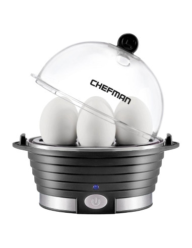Cocedor de Huevos Chefman RJ24-V2, 6 Huevos, Negro