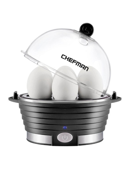 Cocedor de Huevos Chefman RJ24-V2, 6 Huevos, Negro