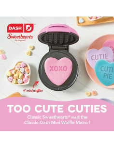 Mini Waffle Maker DASH x Sweethearts Corazón 10 cm Rosa 2