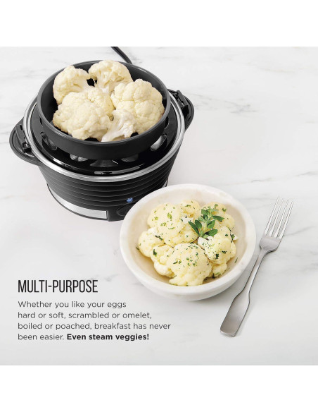 Cocedor de Huevos Chefman RJ24-V2, 6 Huevos, Negro