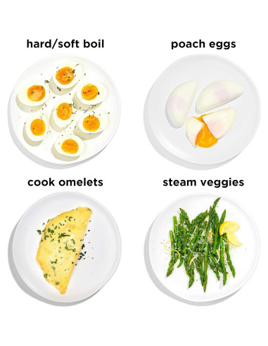 Cocedor de Huevos Chefman RJ24-V2, 6 Huevos, Negro