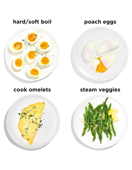 Cocedor de Huevos Chefman RJ24-V2, 6 Huevos, Negro