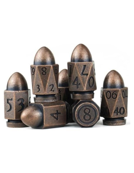 Dados Poliedricos de Metal HNCCESG para D&D - Cobre Dados Poliedricos de Metal HNCCESG para D&D - Cobre